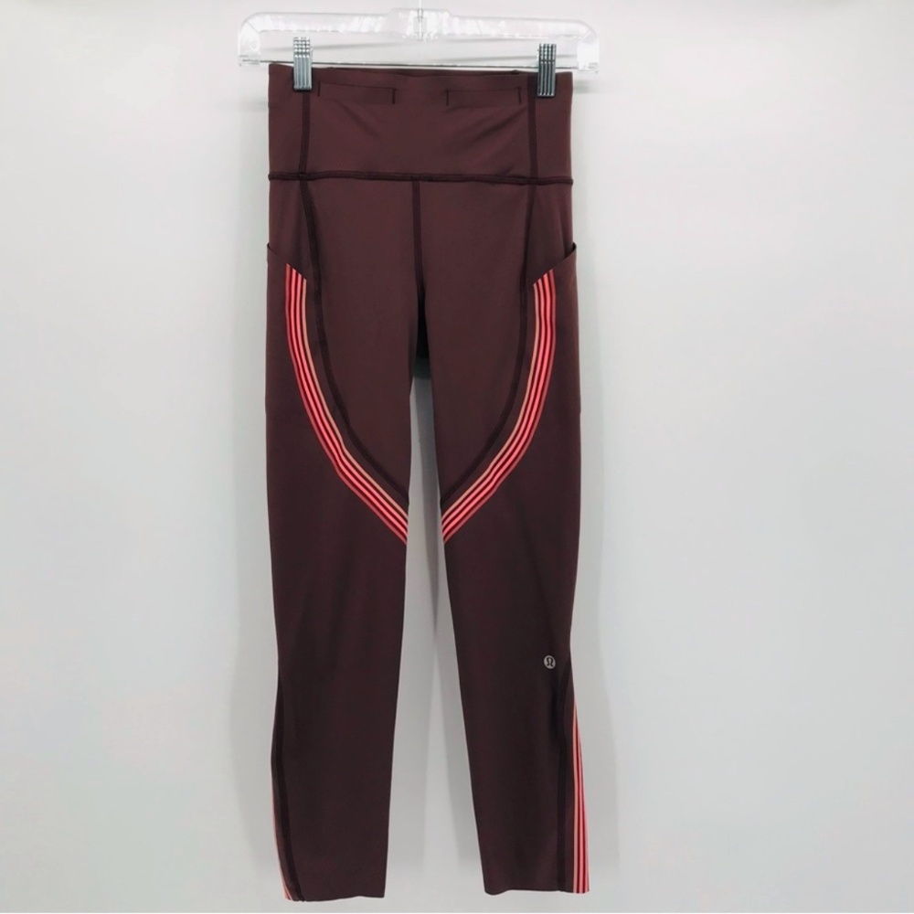 Lululemon Crop Running Leggings Athletic Mauve Size 4